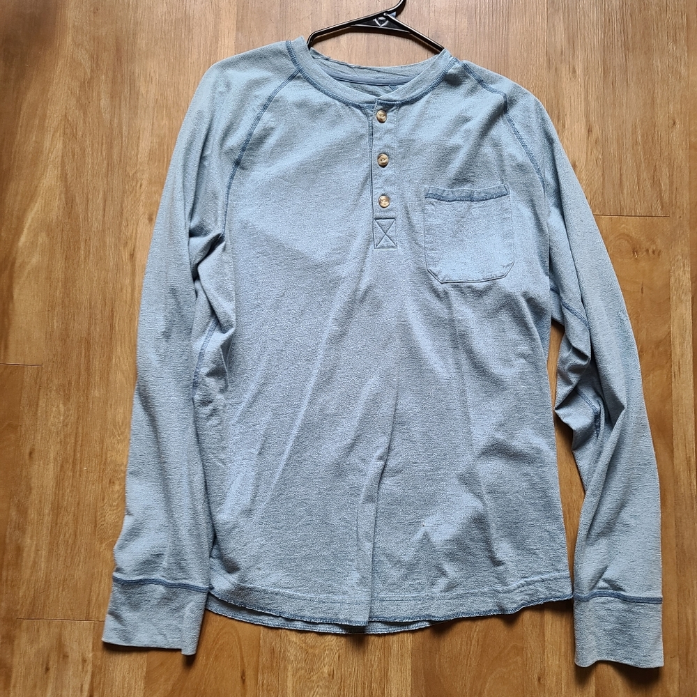 Blue North Face Quarter Button Long Sleeve